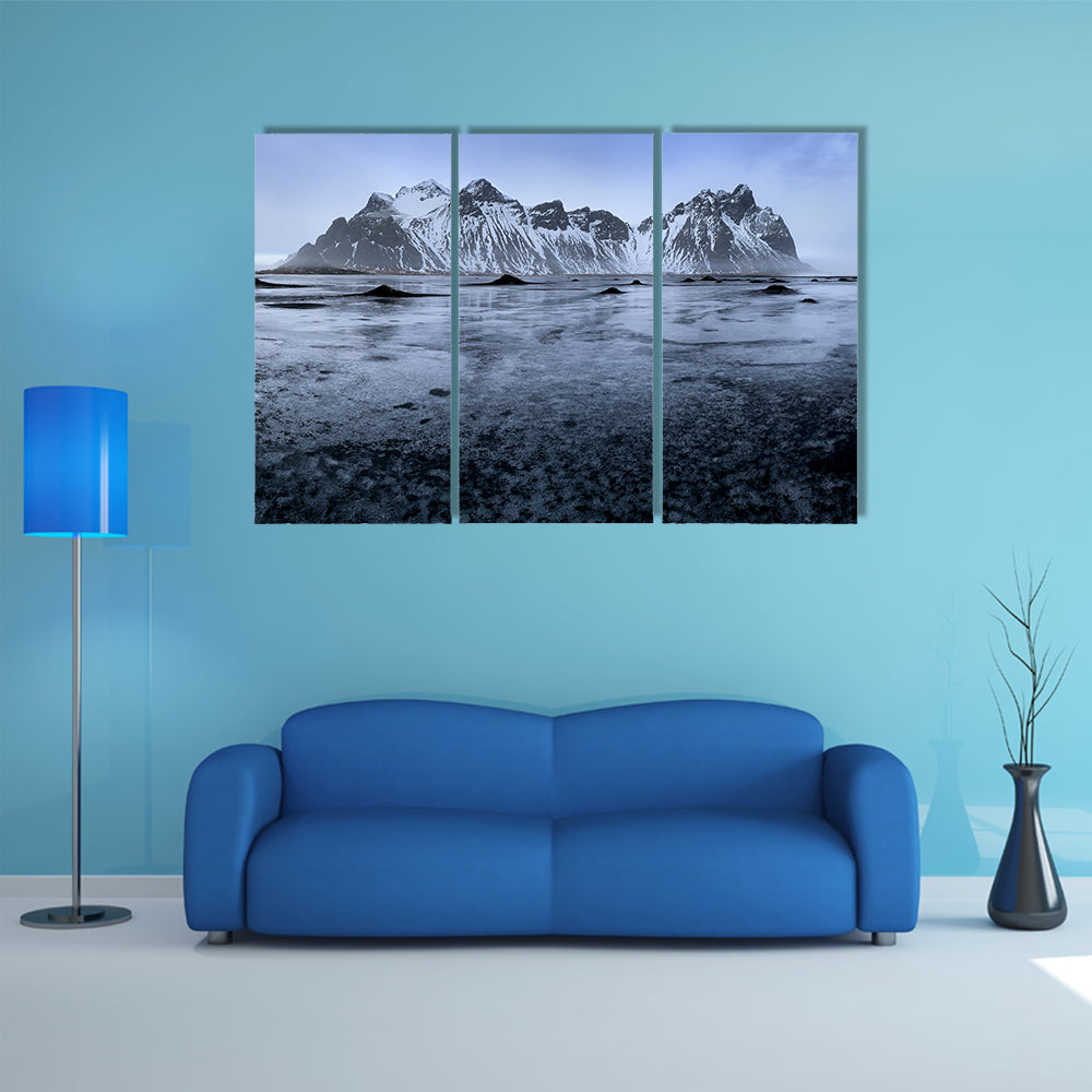 Sand Dunes At Stoksnes Beach In Iceland Canvas Wall Art