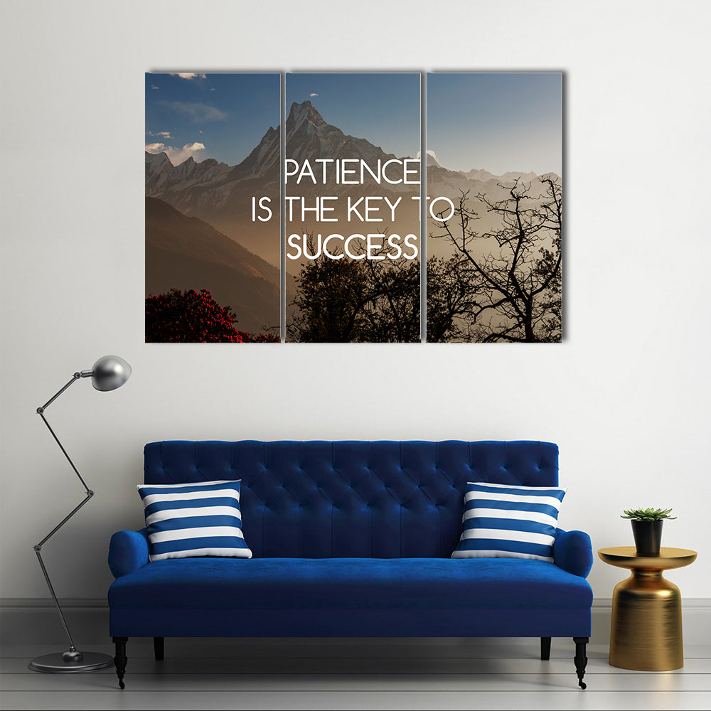 Quote "Patience Is The Key To Success" Canvas Wall Art