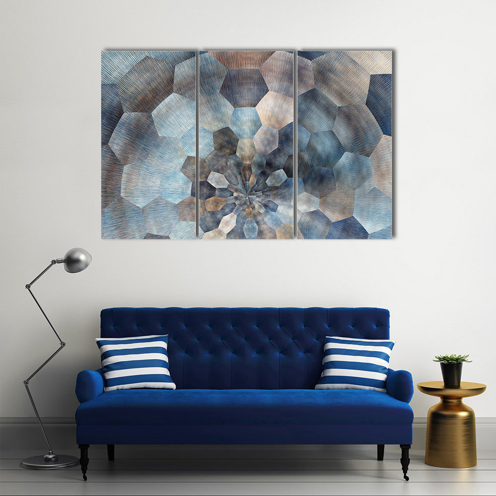 Textured Geometric Spiral Abstract Canvas Wall Art