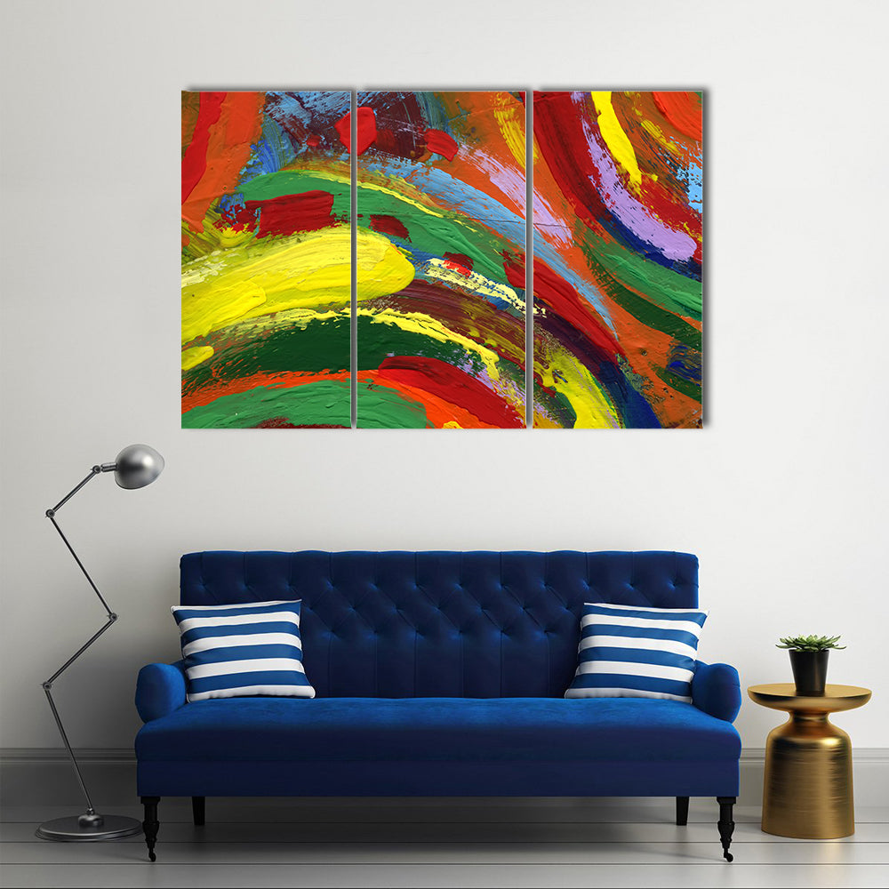 Colorful Acrylic Impasto Abstract Canvas Wall Art