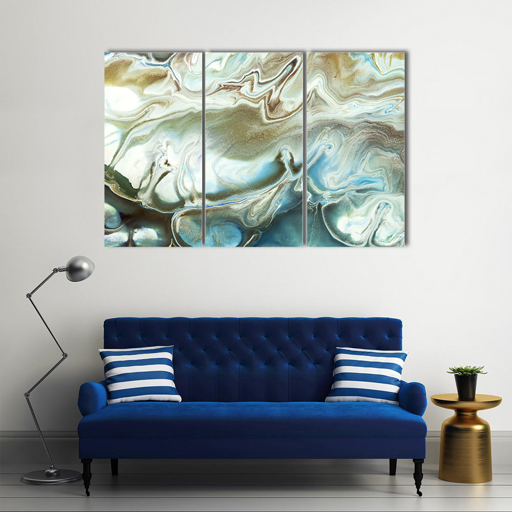 Acrylic Marble Texture with Gold Accents Canvas Wall Art