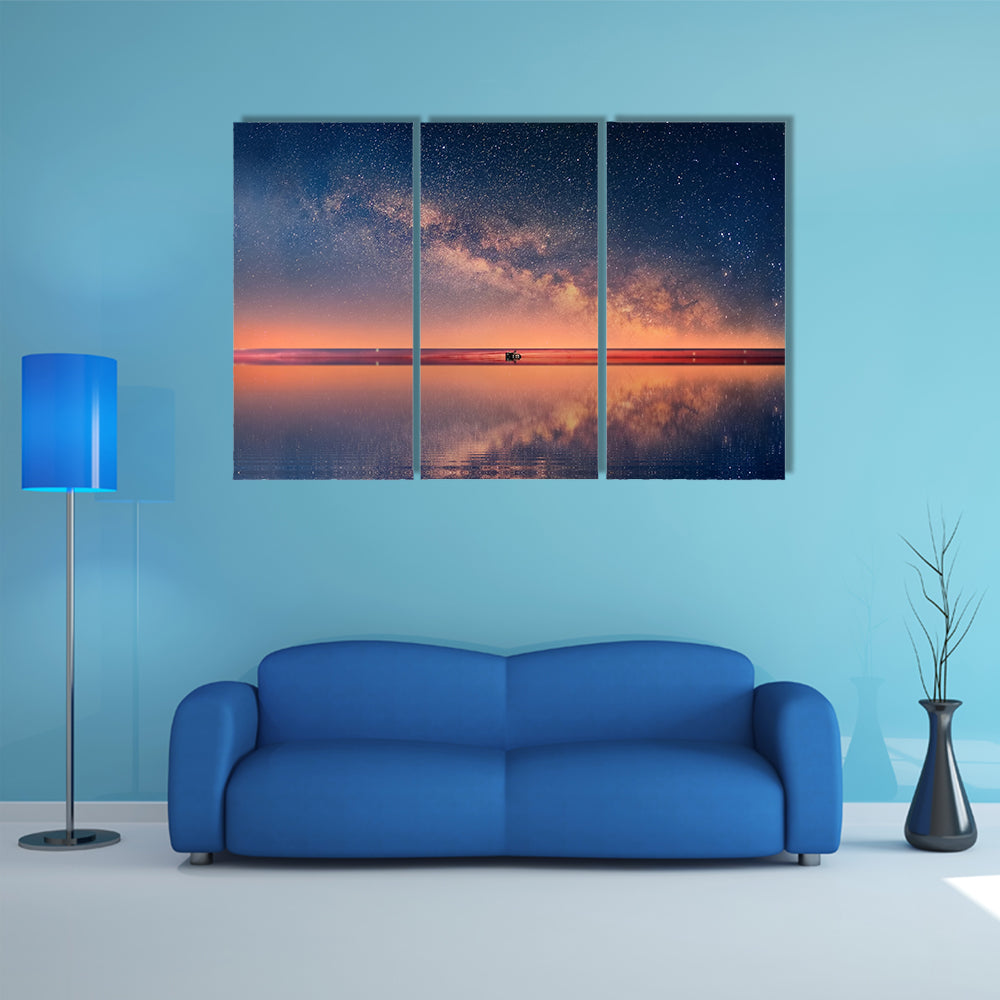 Starry Night Universe At Sea Canvas Wall Art