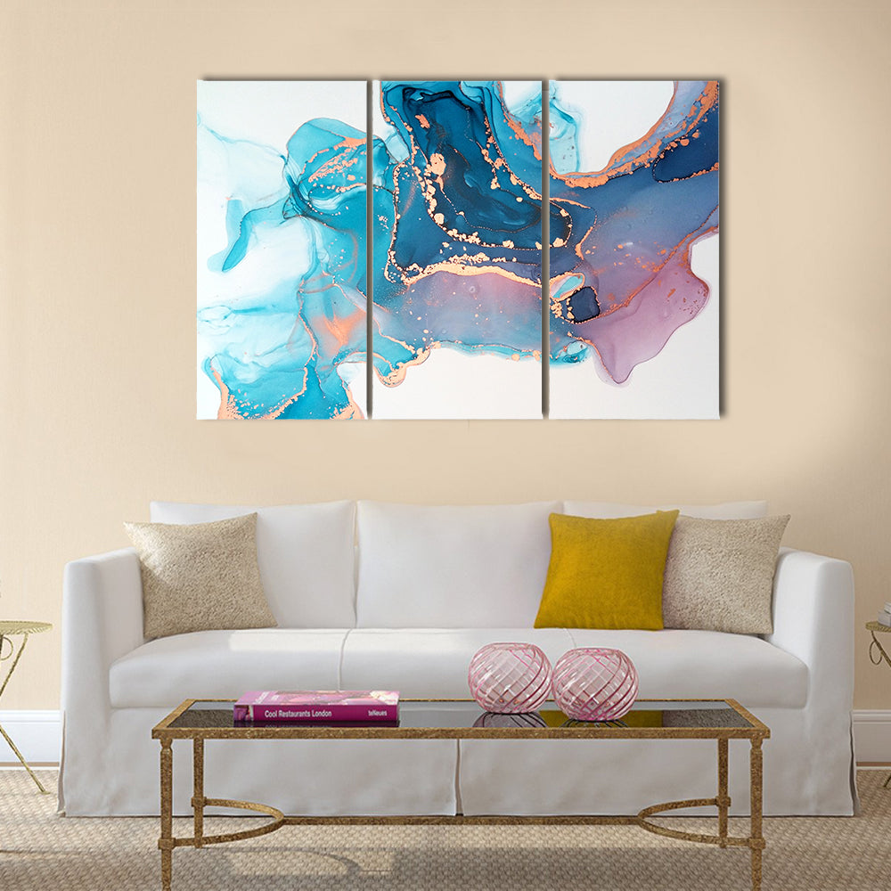 Waterfall Of Fluid Inks Canvas Wall Art