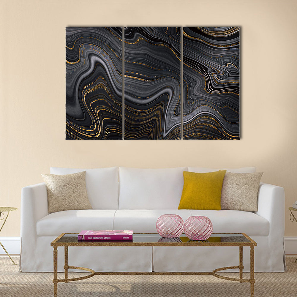 Golden Veins Texture Canvas Wall Art