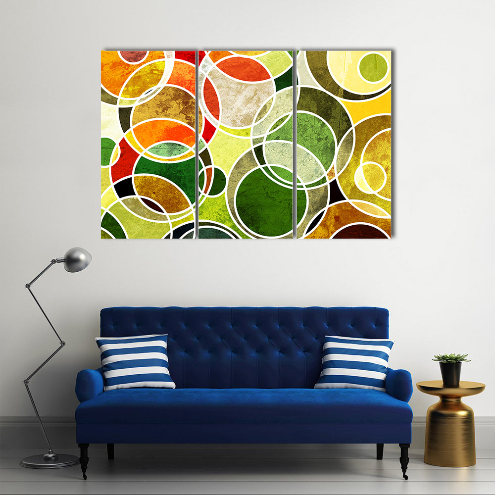 Abstract Overlapping Geometric Circles Canvas Wall Art