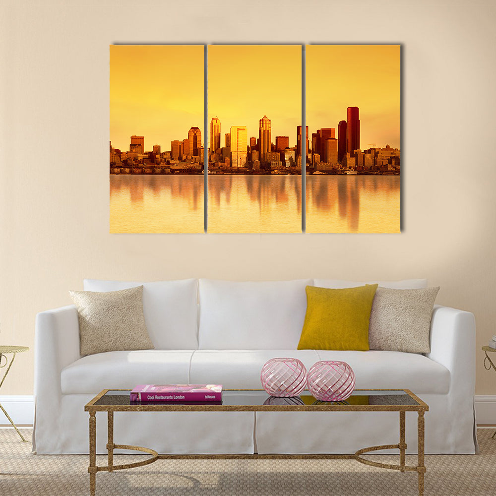 Seattle Skyline at Sunset Canvas Wall Art