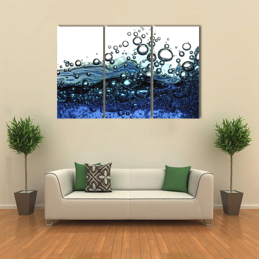 Surface Bubbles Blue Water Abstract Canvas Wall Art