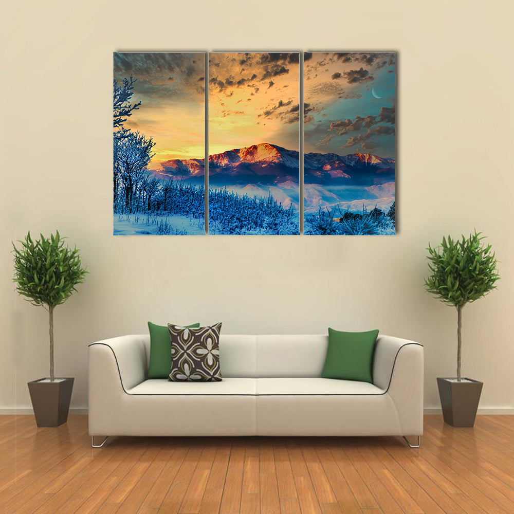 Pikes Peak at Dawn Canvas Wall Art