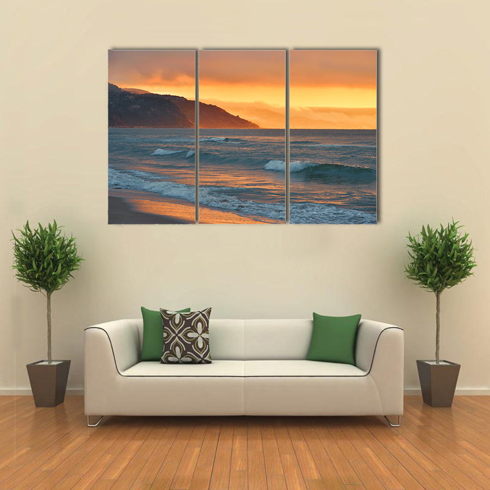 Golden Summer Sea Sunset Canvas Wall Art