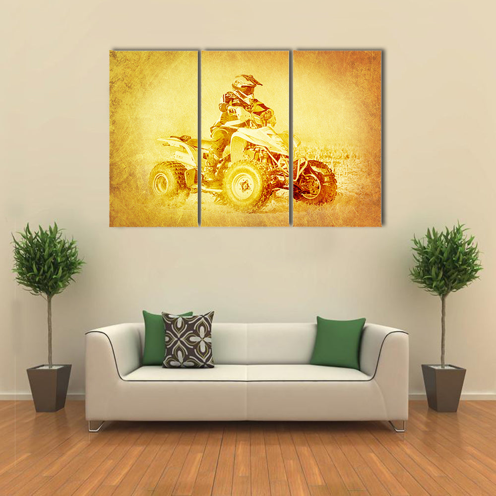 Off-road Atv Quad Bike Canvas Wall Art