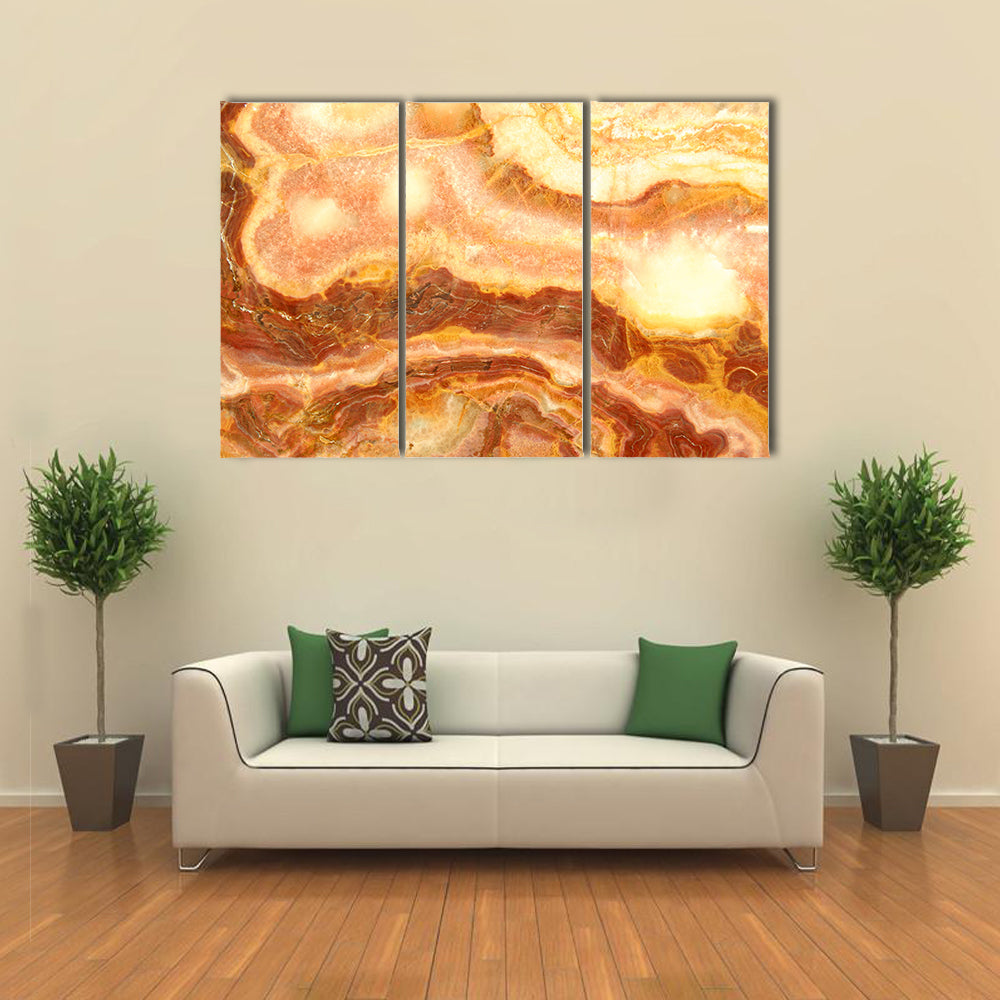Amber Onyx Marble Layers Canvas Wall Art