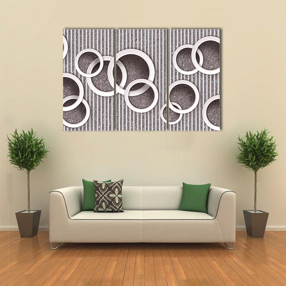 3D Circles Illustration Canvas Wall Art