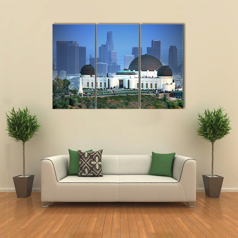 Griffith Observatory at Dusk Over Los Angeles Canvas Wall Art
