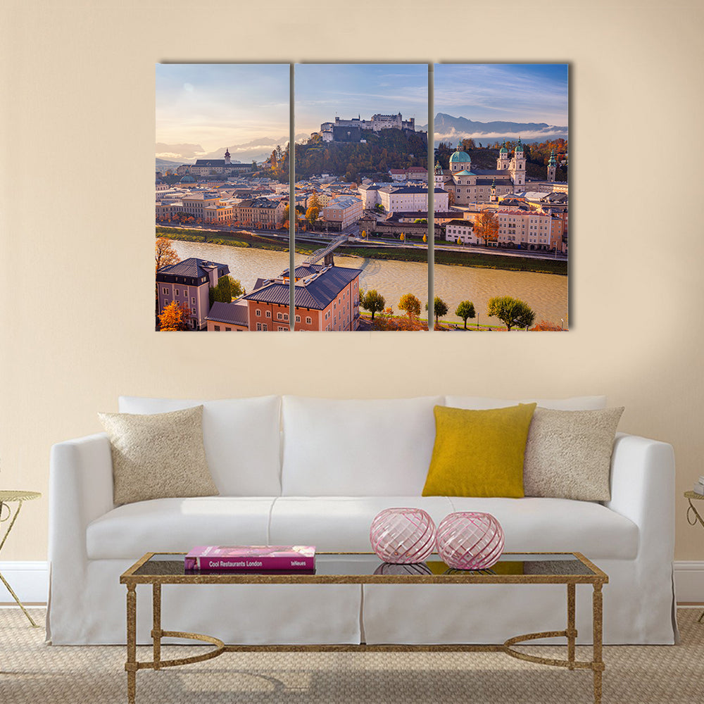 Salzburg Cityscape In Austria Canvas Wall Art