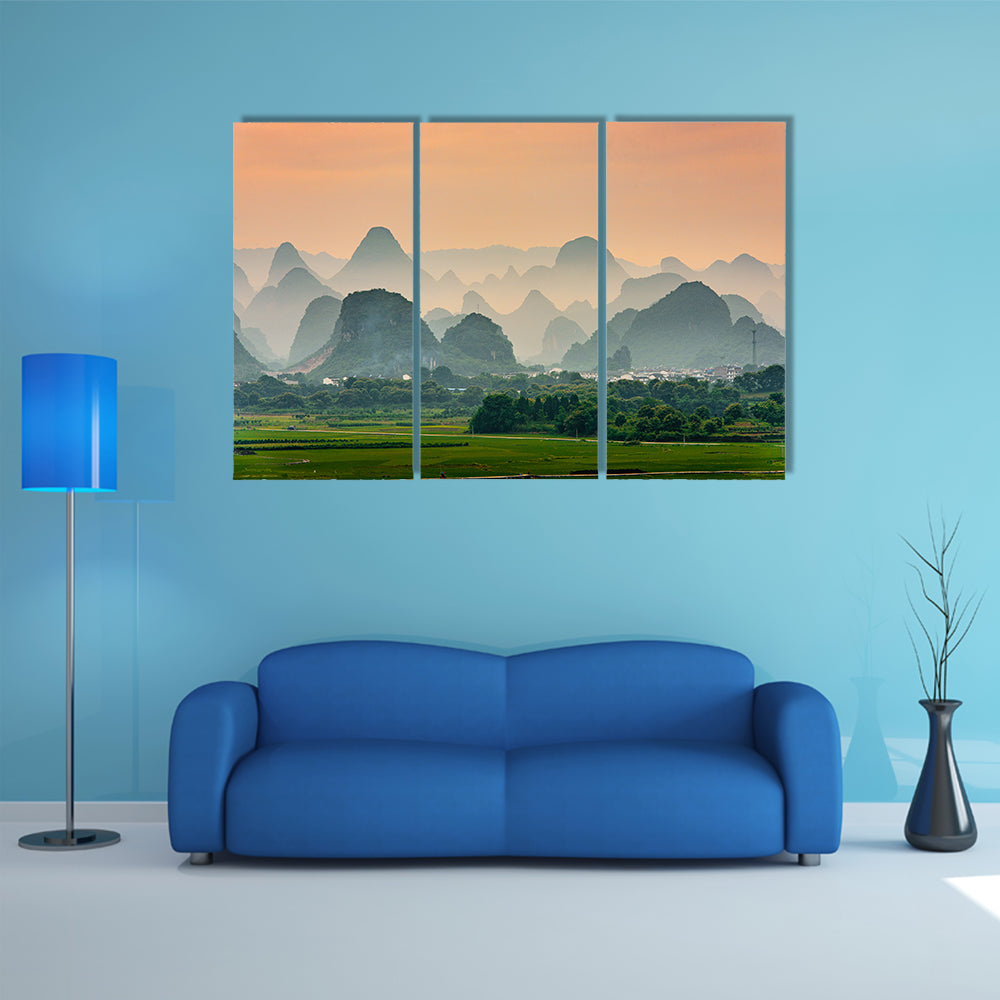 Karst Mountain In Guilin China Canvas Wall Art