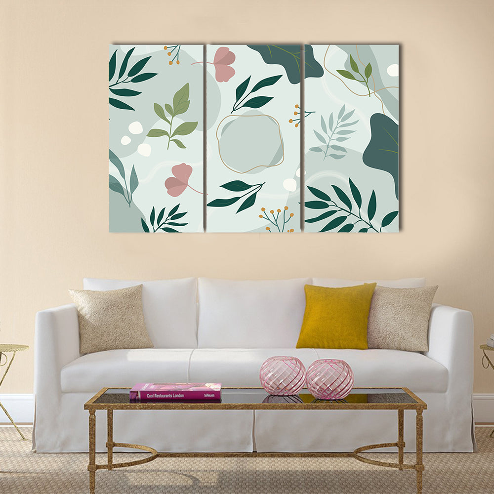 Hand-drawn Botanical Shapes and Doodles Canvas Wall Art