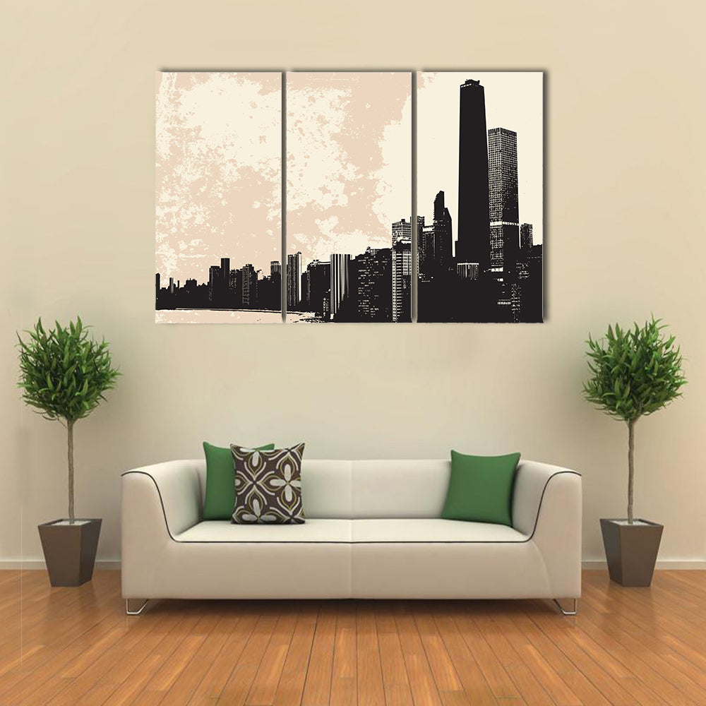 Chicago Skyline From Lake Michigan Canvas Wall Art