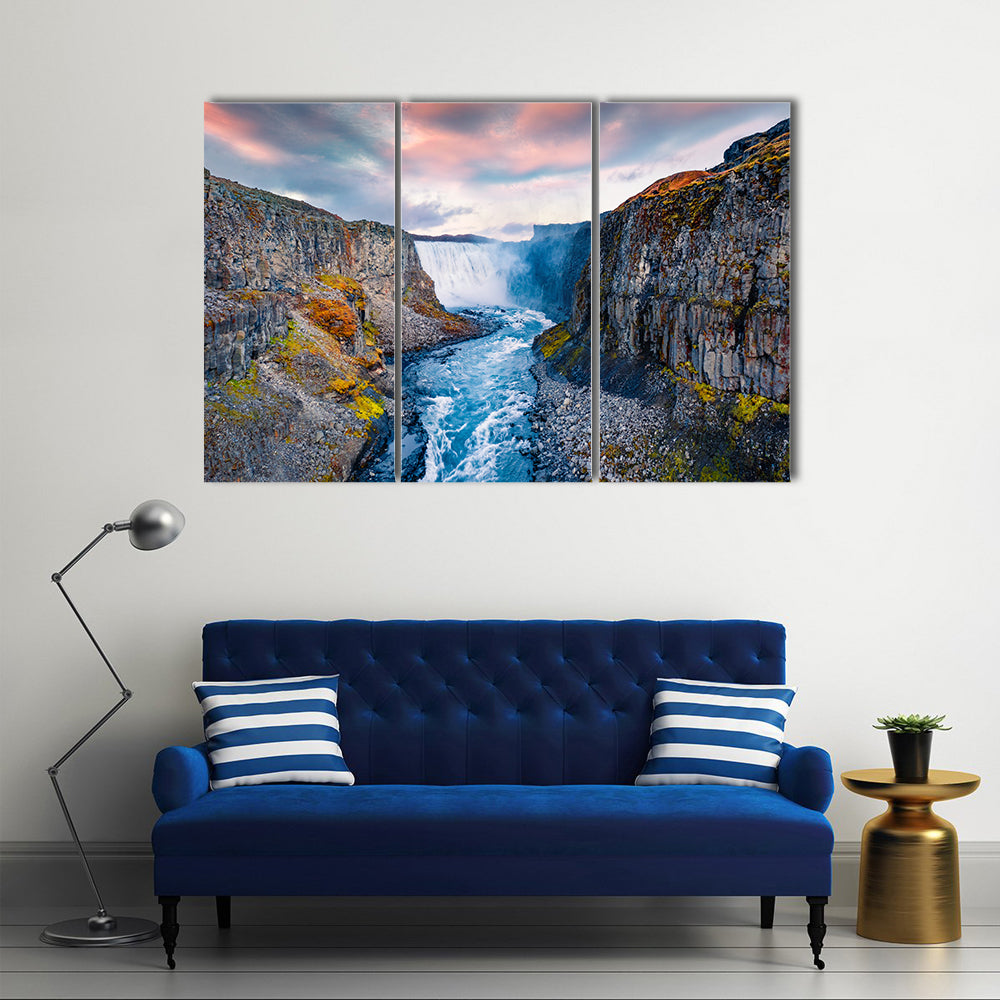 Dettifoss Waterfall In Iceland Canvas Wall Art
