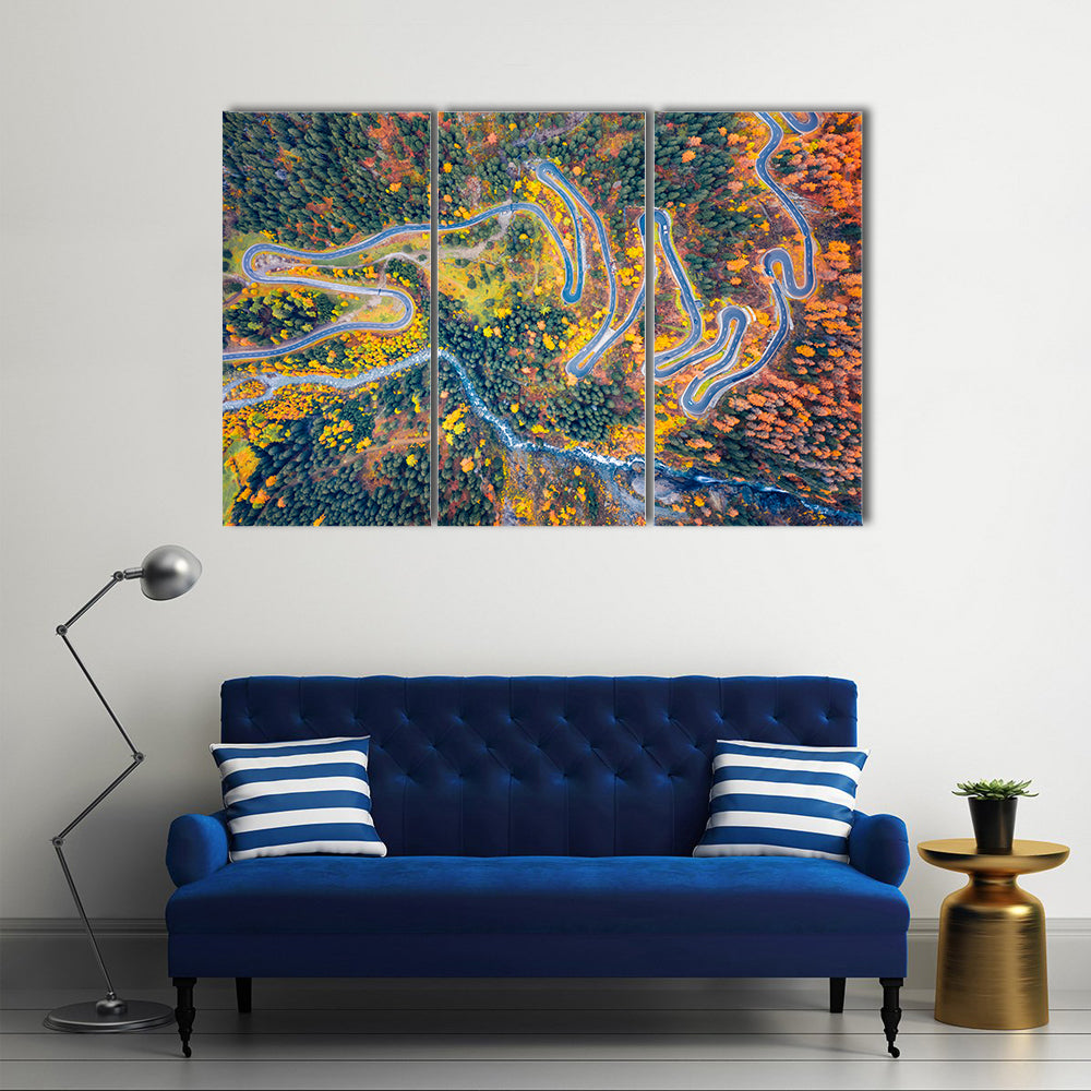 Aerial View Of Maloya Pass In Switzerland Canvas Wall Art