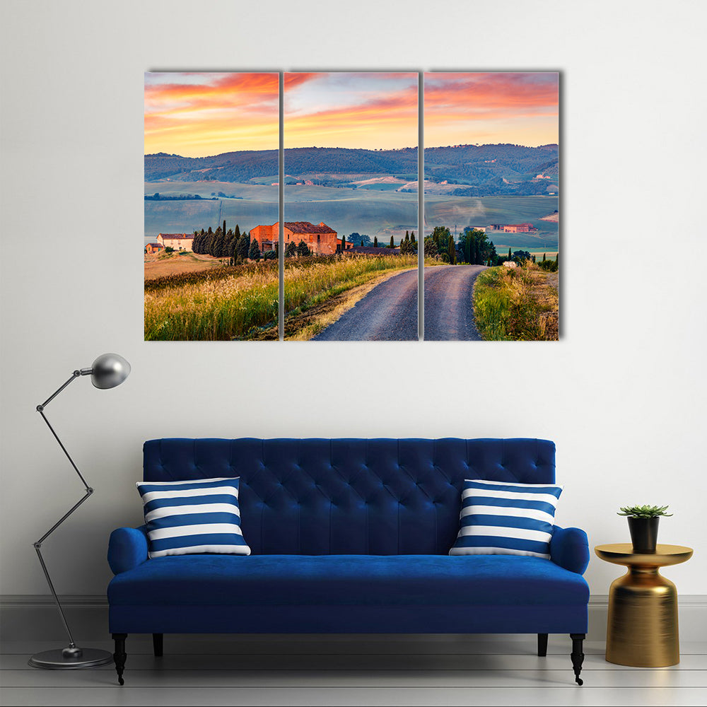 Tuscanian Country Road Canvas Wall Art