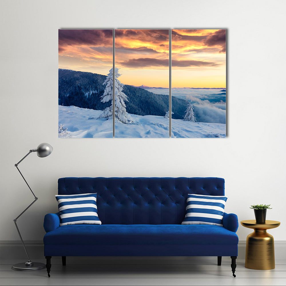 Majestic Snowy Carpathians In Ukraine Canvas Wall Art