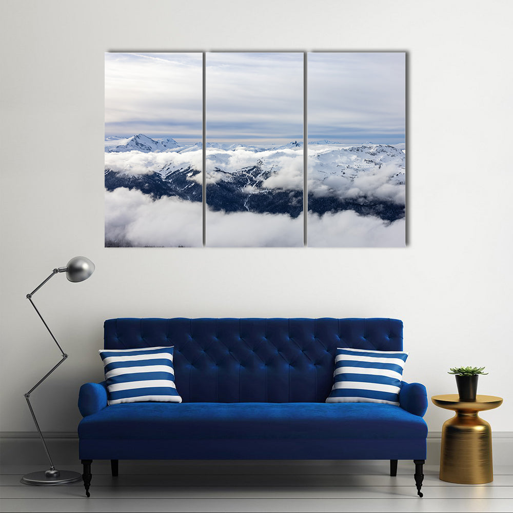 Canadian Mountains In Winter Canvas Wall Art