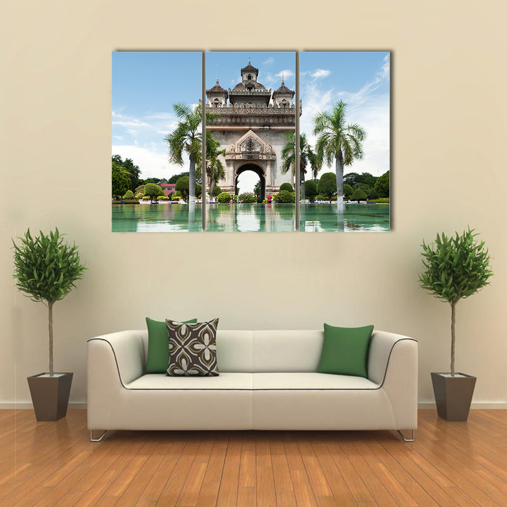 Patuxai In Vientiane Canvas Wall Art