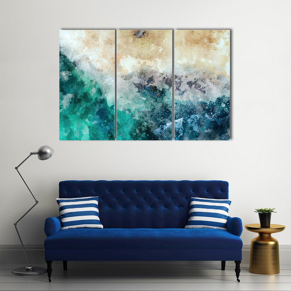 Ocean And Beach Abstract Canvas Wall Art
