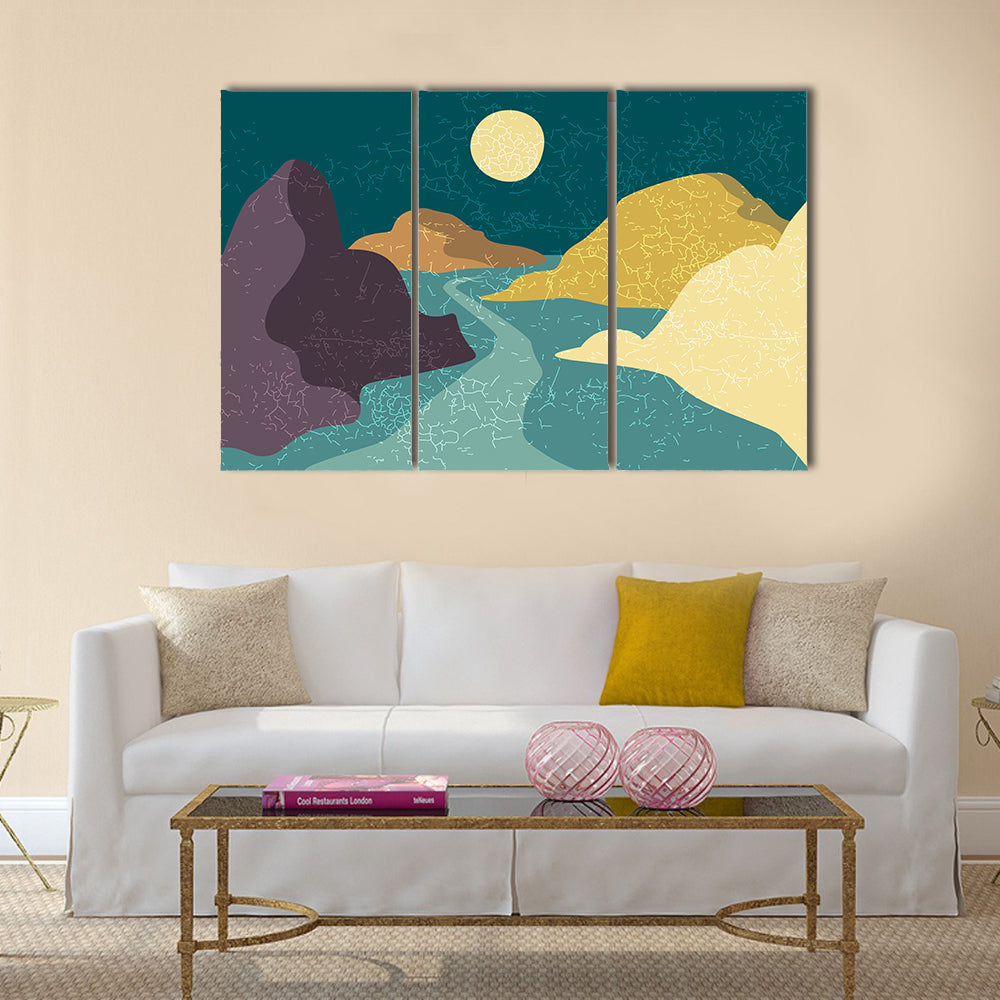 Colorful Mountain Abstract Canvas Wall Art