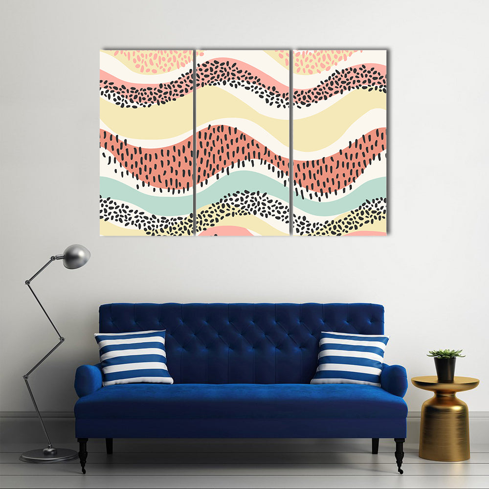 Layered Wavy Pattern Canvas Wall Art