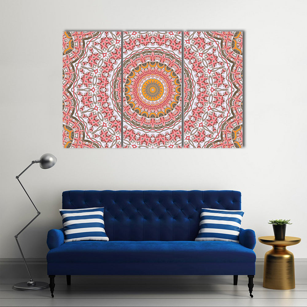 Round Mosaic Mandala Canvas Wall Art