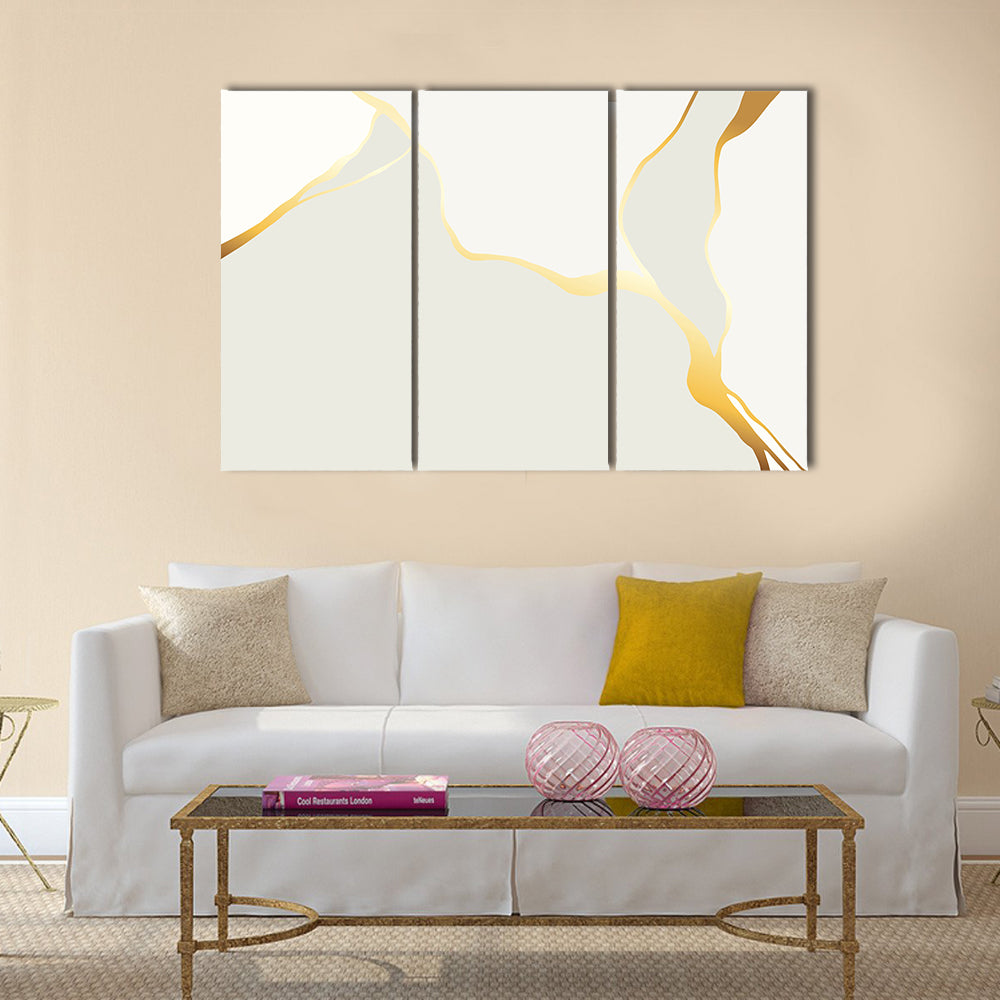 Marble Veining with Gold Accents Canvas Wall Art