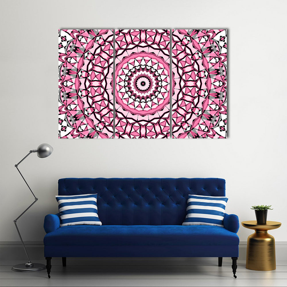 Round Mandala Pattern Canvas Wall Art