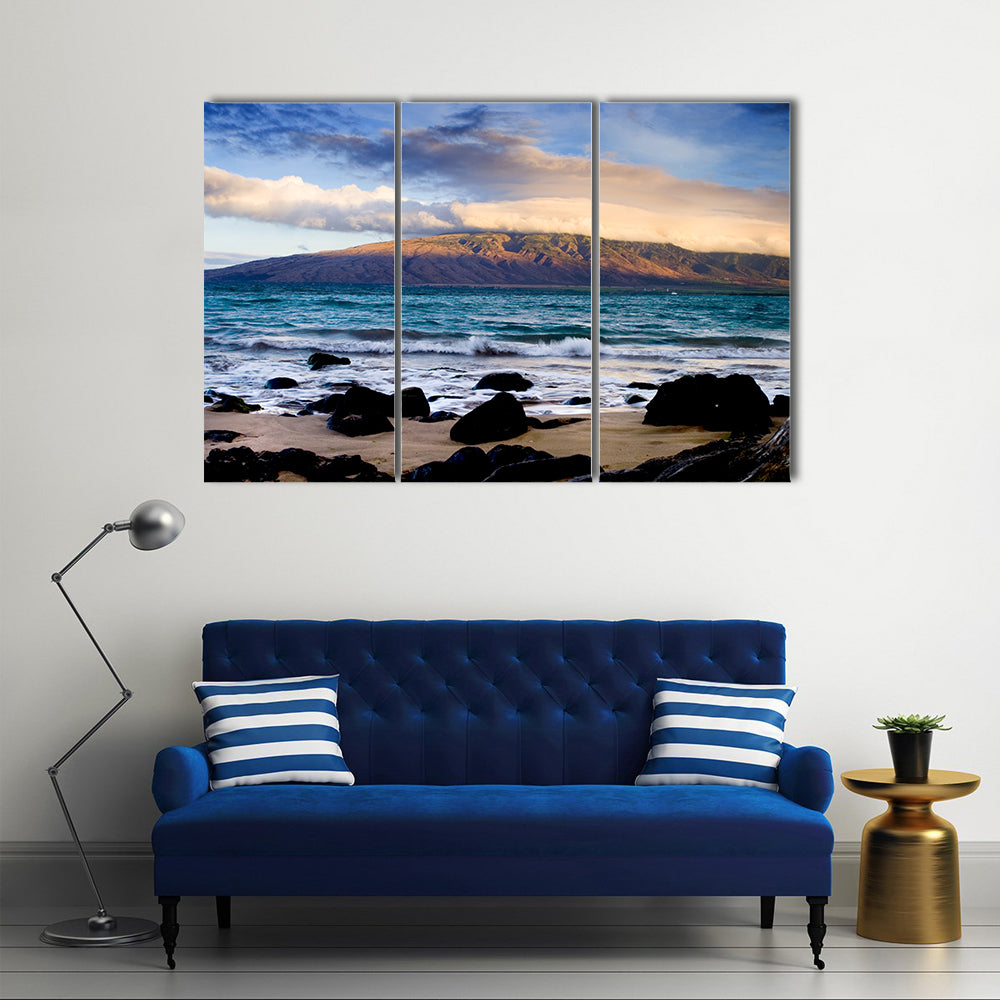 Oahu Coastline with Volcanic Rocks Canvas Wall Art