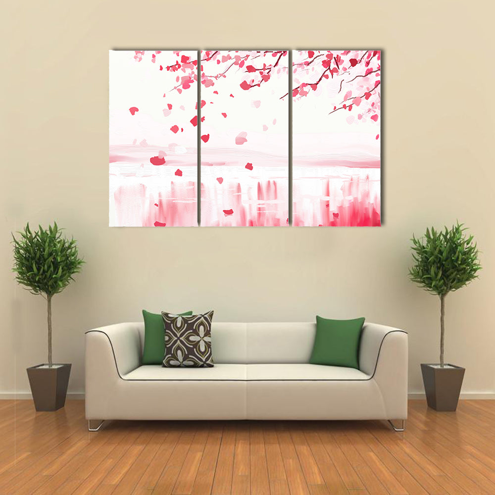 Japanese Cherry Tree In Bloom Canvas Wall Art