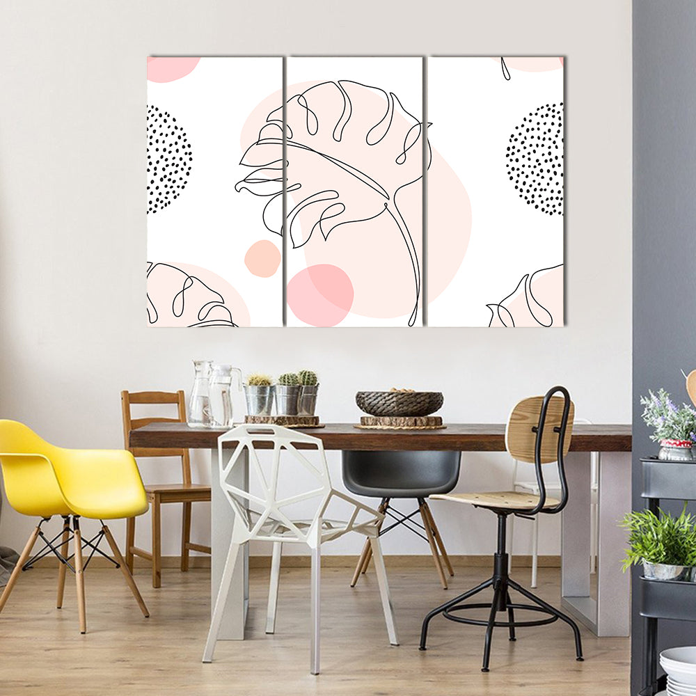 Tropical Monstera Leaf Silhouette Canvas Wall Art