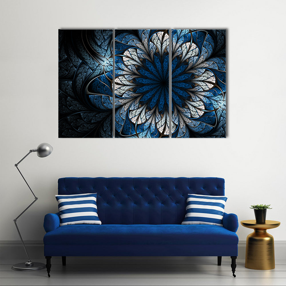 Fractal Flower Mandala Canvas Wall Art