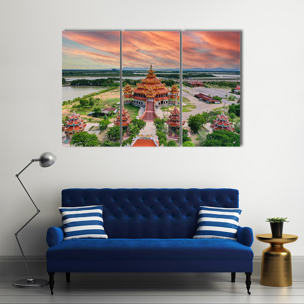 Wat Petch Suwan Chinese Temple In Thailand Canvas Wall Art