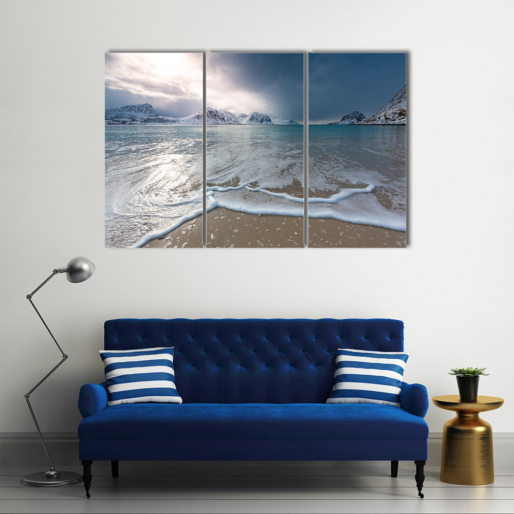 Haukland Beach Lofoten Norway Canvas Wall Art