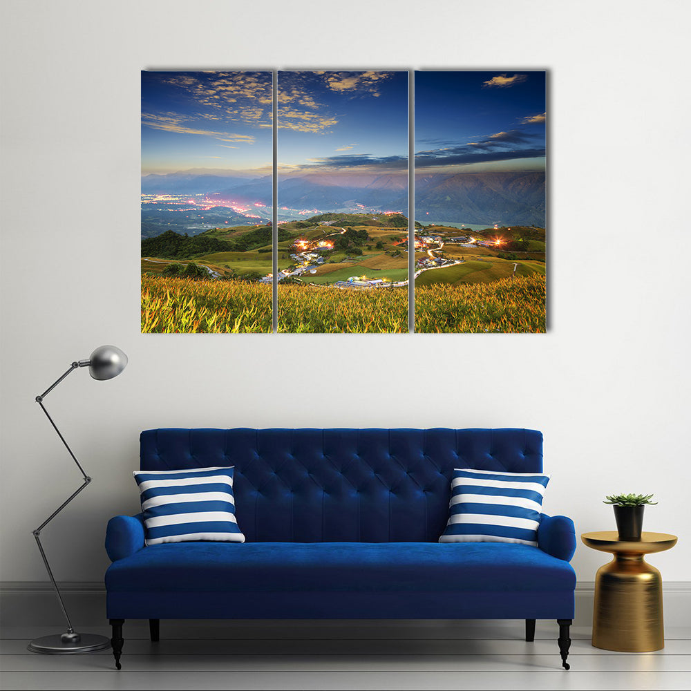 Lioushidan Mountain Daylilies at Dawn Canvas Wall Art