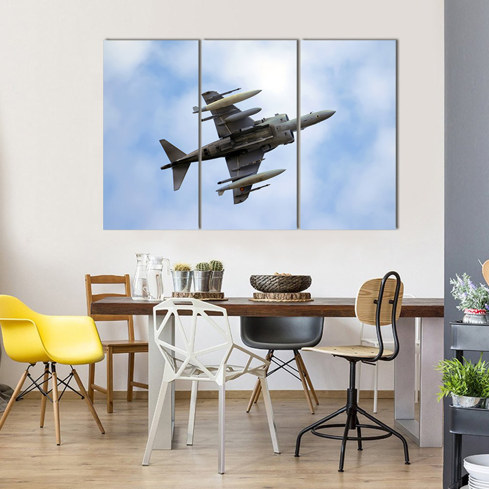 Military Airplane Harrier II Plus Canvas Wall Art