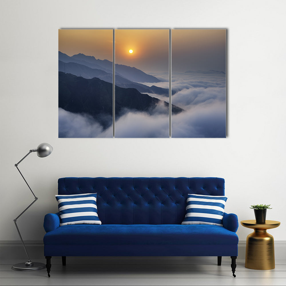 Ta Xua Mountain Range at Sunset Canvas Wall Art