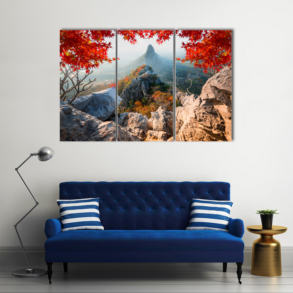 Scenic Khao No Nakhon Sawan Mountain In Thailand Canvas Wall Art