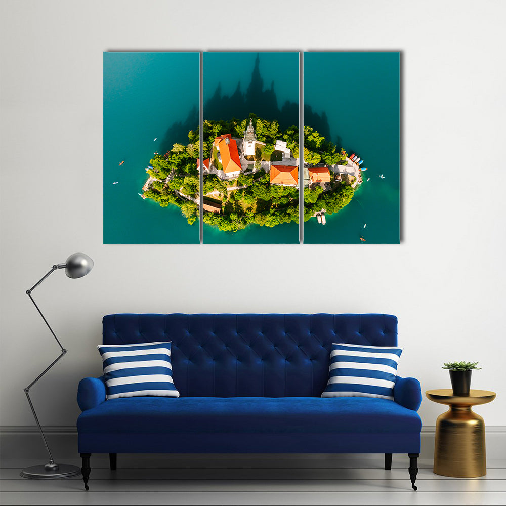 Lake Bled With Assumption Of Maria Church Slovenia Canvas Wall Art