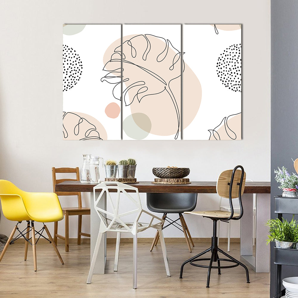 Seamless Monstera Leaf Pattern Canvas Wall Art