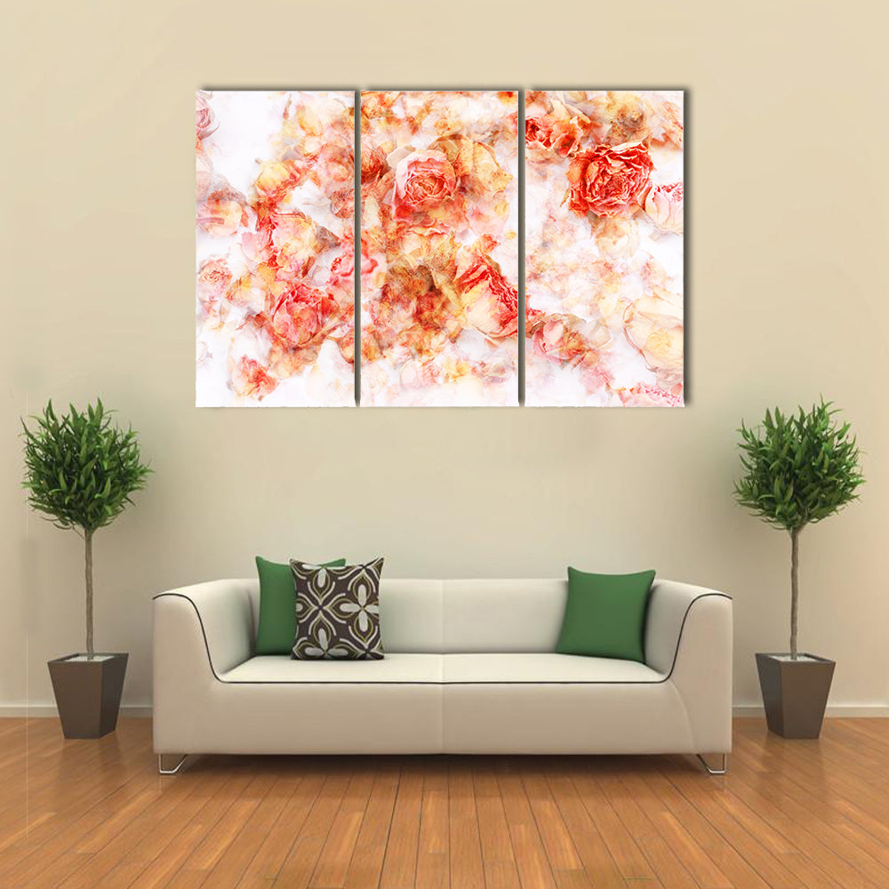 Dry Roses Watercolor Floral Canvas Wall Art