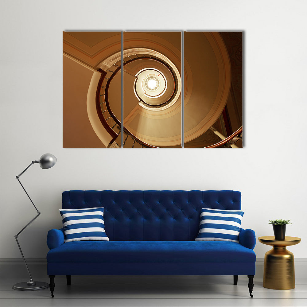 Curvy Spiral Staircase Canvas Wall Art