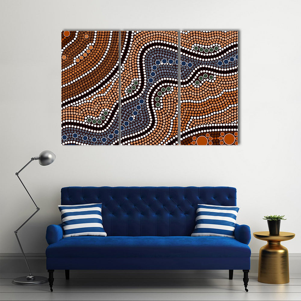 Dotted Style River Canvas Wall Art