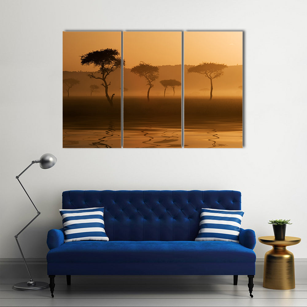 Sunset Over Massai Mara Canvas Wall Art
