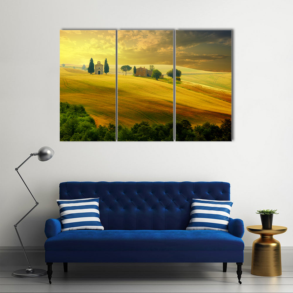 Tuscany At Sunset Canvas Wall Art
